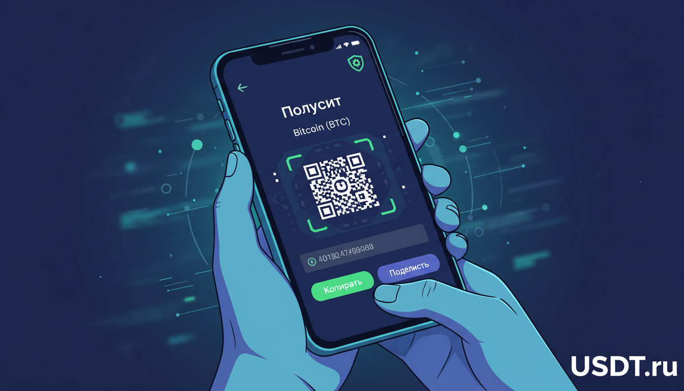 как получить адрес кошелька trust wallet — экран Receive с QR-кодом и кнопкой Копировать