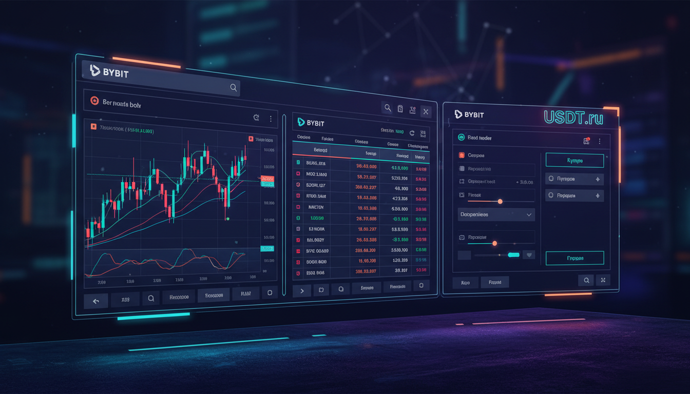 Чем биржа отличается от обменника — торговый терминал биржи Bybit с графиком и стаканом заявок
