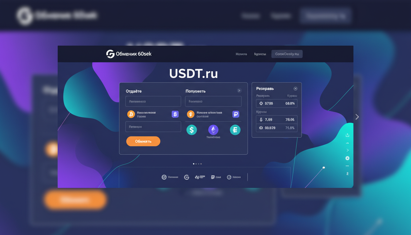 Обменник 60sek — главная страница сайта