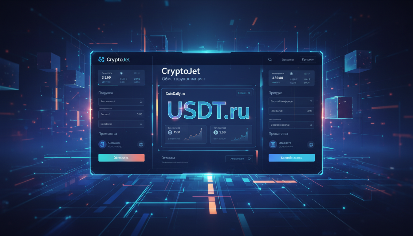 Обменник CryptoJet — главная страница сайта
