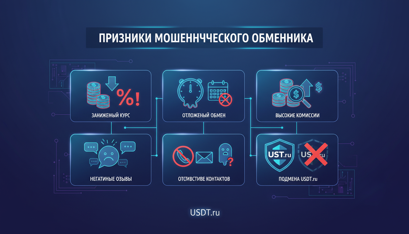 Признаки мошеннического обменника — инфографика