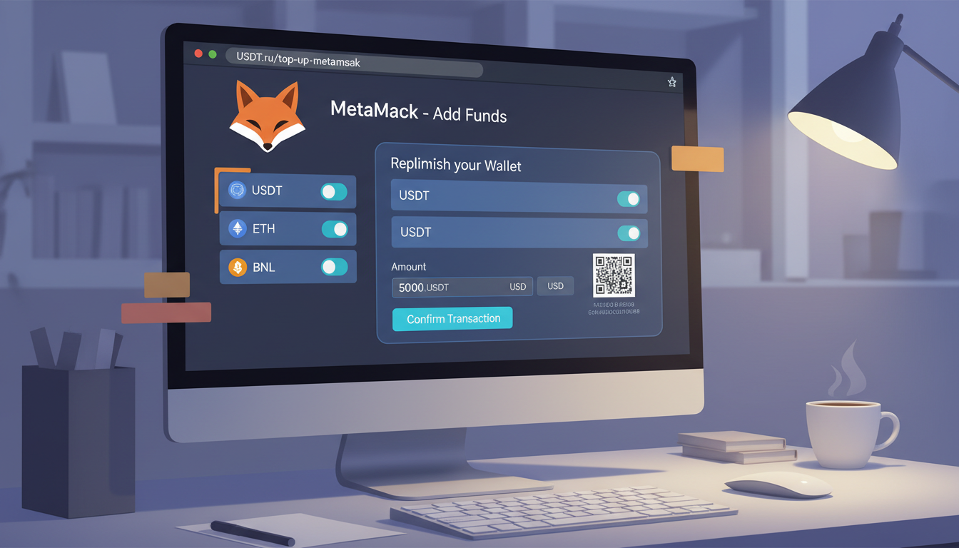 Пополнение MetaMask — иллюстрация интерфейса