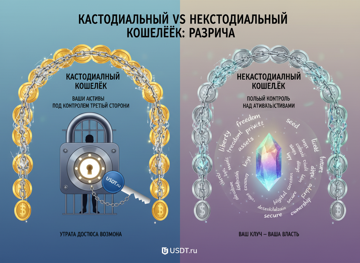 Различия между кастодиальными и некастодиальными кошельками