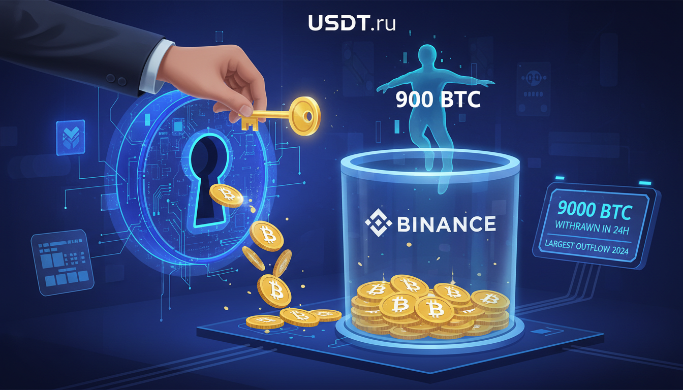 С Binance за сутки выведено 9000 BTC — максимальный отток с 2024 года