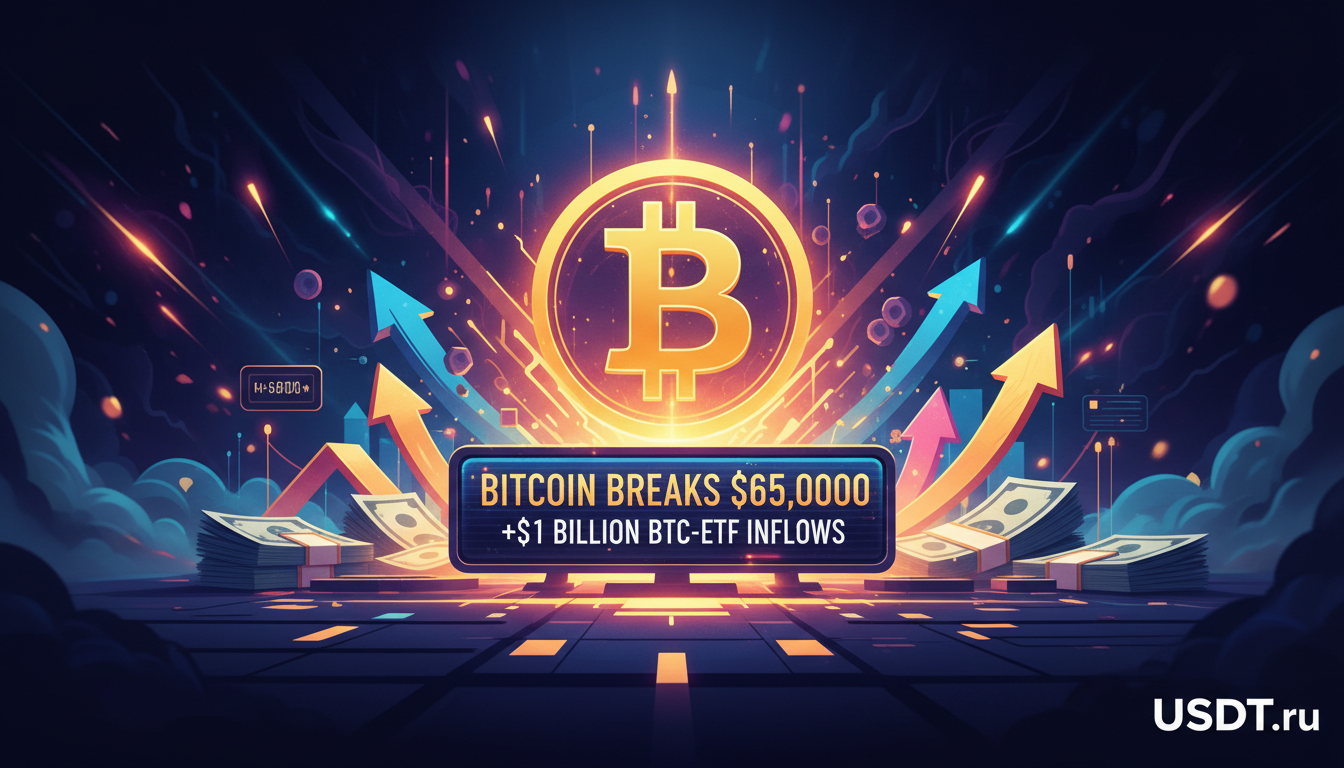 Биткойн превысил $66 000 на фоне инвестиций в BTC-ETF