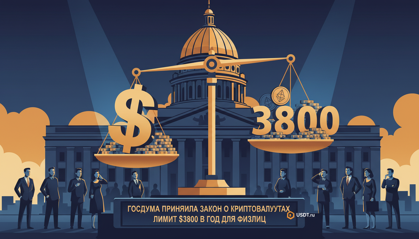 Госдума одобрила закон о криптовалютах с лимитом $3800 для физических лиц