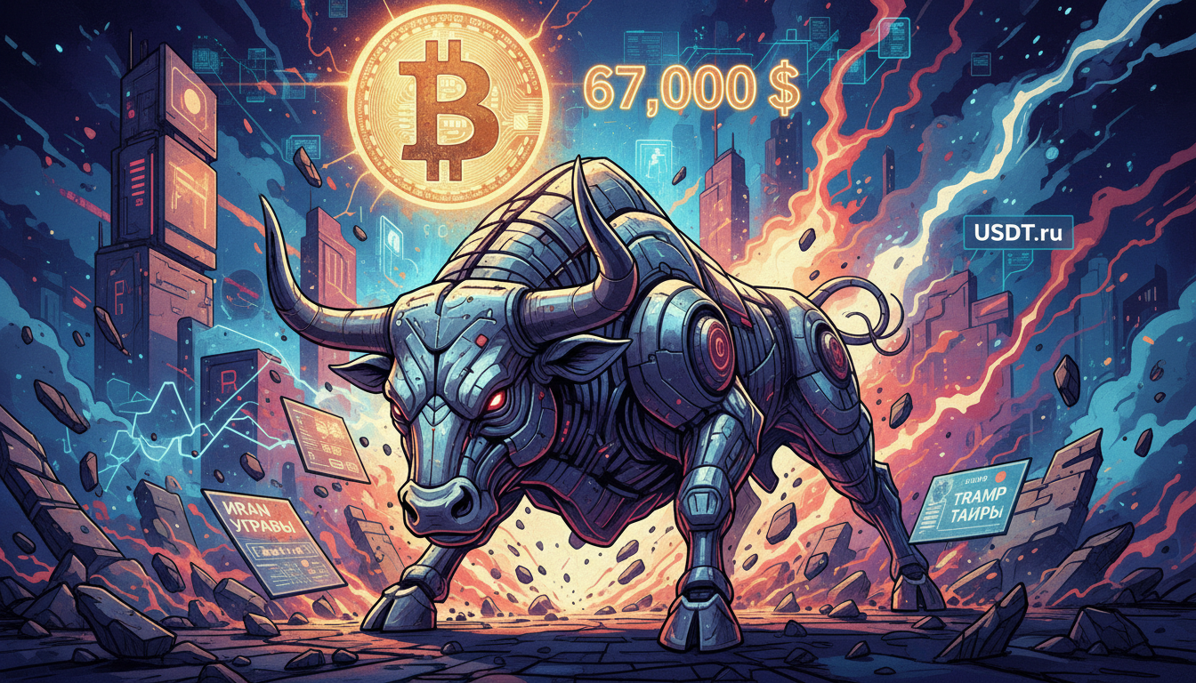 Биткоин достиг уровня $67 000 на фоне конфликта с Ираном и новых тарифов Трампа