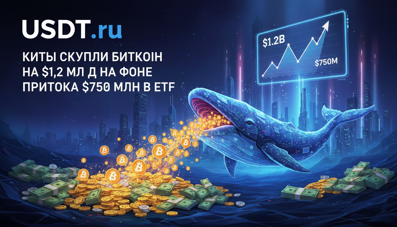 Крупные инвесторы приобрели биткоин на сумму $1,2 млрд, ETF привлекли $750 млн