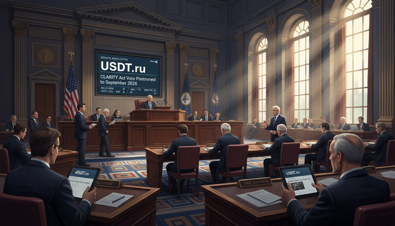 Рассмотрение CLARITY Act в Сенате США отложено до сентября 2026