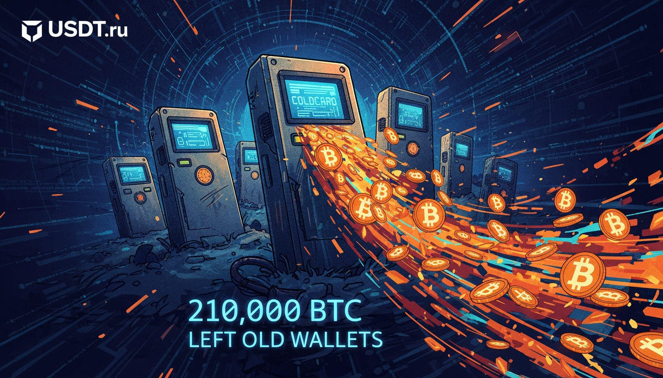 210 000 BTC были переведены из старых кошельков после инцидента с Coldcard