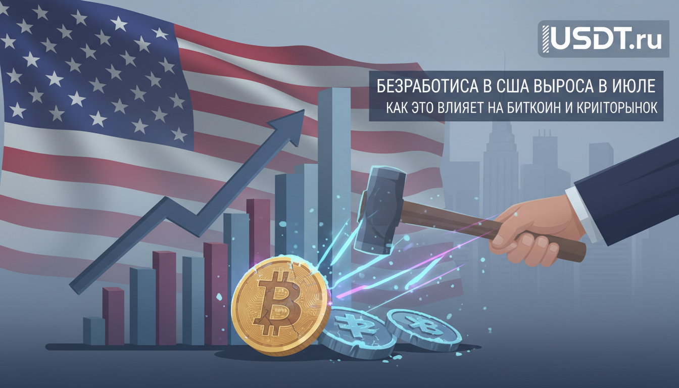 Рост безработицы в США в июле: влияние на биткоин и рынок криптовалют